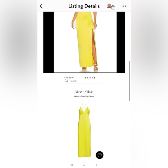 Alice and olivia Dakota bias  sunflower maxi dress - Picture 3 of 3